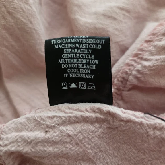 Lapis Sleeveless Boho Blush Pastel Pink Maxi Dress w/Embroidery. Linen Size S - Picture 6 of 11